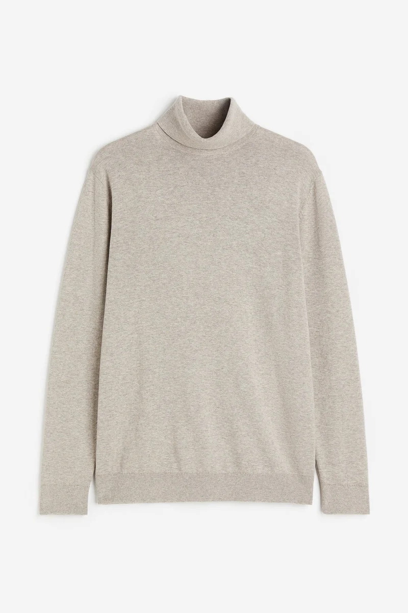 H&M Fine-knit polo-neck jumper