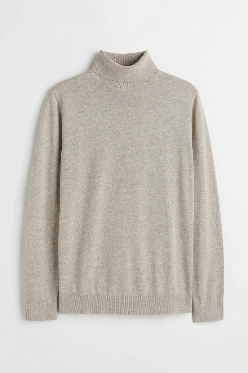 H&M Fine-knit polo-neck jumper