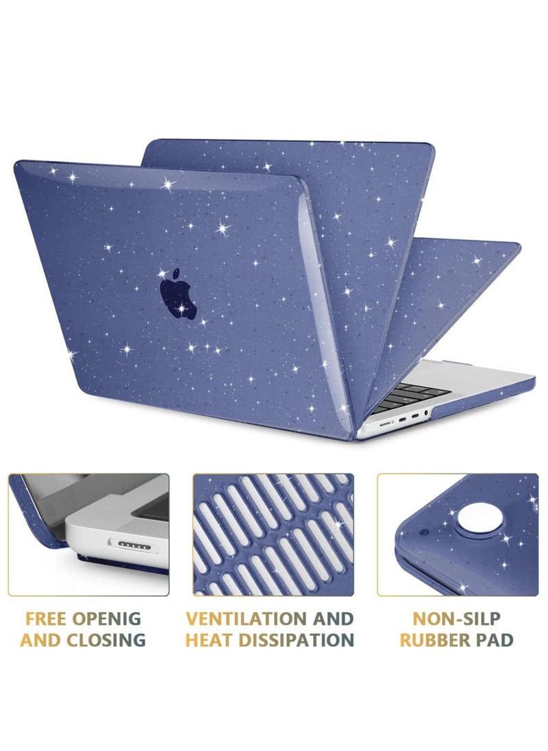 Generic Blue Plastic Hard Shell Case Compatible with MacBook Air 13.6 inch 2025-- 2022 Release A3240 M4 Chip/A3113 M3 Chip/ A2681 M2 Chip with Retina Display ,Sparkly Blue  - Image 2