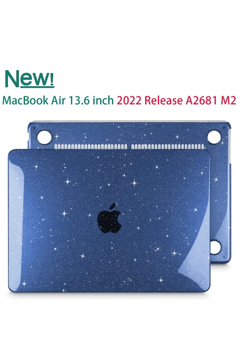 Generic Blue Plastic Hard Shell Case Compatible with MacBook Air 13.6 inch 2025-- 2022 Release A3240 M4 Chip/A3113 M3 Chip/ A2681 M2 Chip with Retina Display ,Sparkly Blue  - Image 5