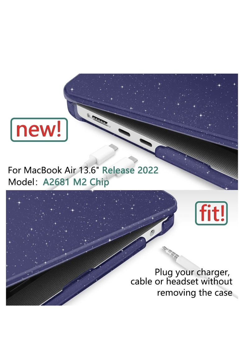 Generic Blue Plastic Hard Shell Case Compatible with MacBook Air 13.6 inch 2025-- 2022 Release A3240 M4 Chip/A3113 M3 Chip/ A2681 M2 Chip with Retina Display ,Sparkly Blue  - Image 3