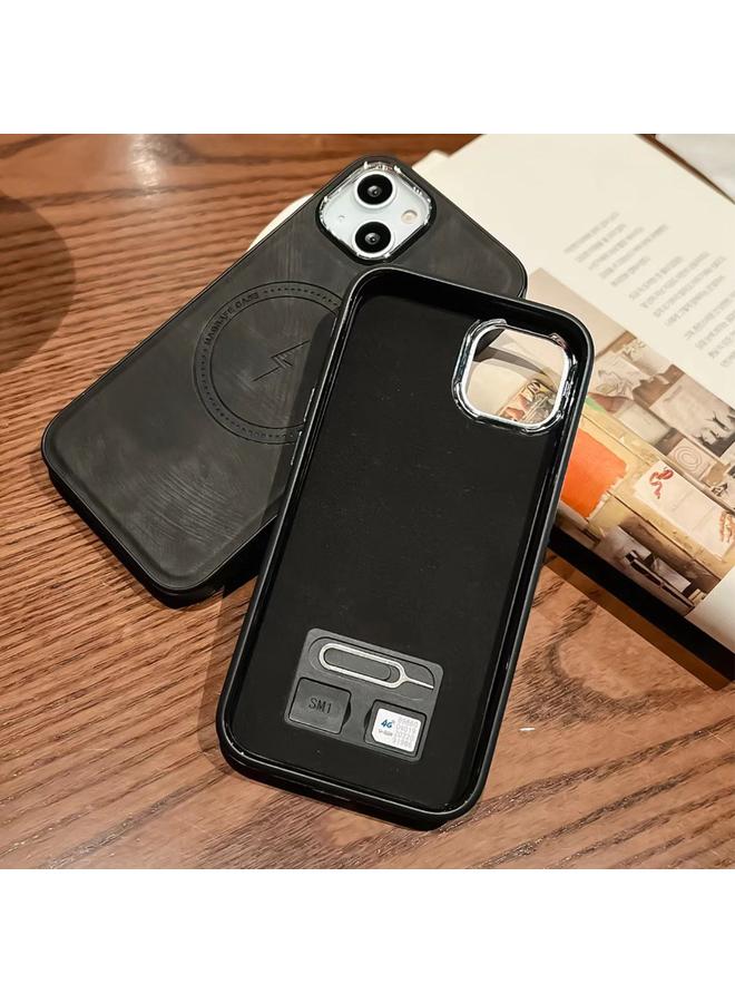 S-TOP Case For iPhone 15 Pro Max Side PU Hybrid TPU Magsafe Phone Case - Image 3