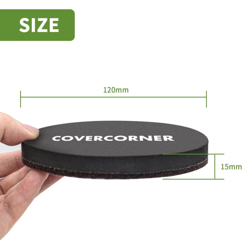 covercorner مجموعة من 8 قطع من منزلقات الأثاث من كفر كورنر للأرضيات الخشبية - منزلقات مقاس 4 3/4 بوصة لتحريك الأثاث - وسادات أثاث من اللباد للأرضيات الخشبية، لون بني - Image 2
