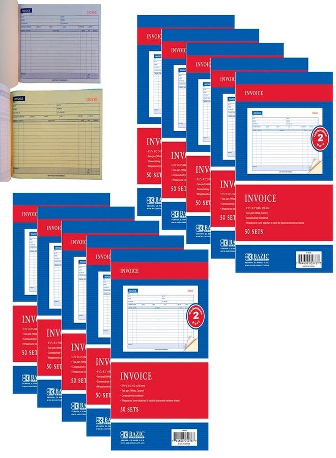 ATB 10 Books Carbonless Invoice Receipt Record 2 Part 50 Sets Duplicate Receipt Copy - Image 5