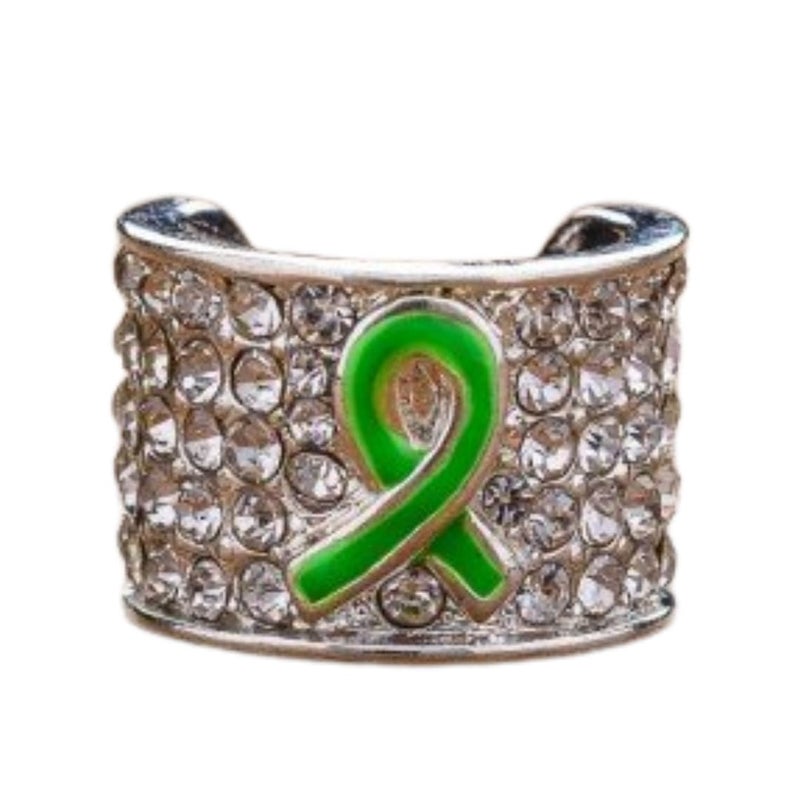 Charmed Custom Stethoscope Charms - Lime Ribbon Charm - Gifts for Nurses, Doctors, Veterinarians, Technicians, Surgeons & Healthcare Professionals - Metal 0.5" Ring Charm - Image 1