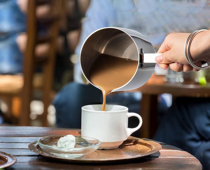 IMEEA Milk Warmer Pot Turkish Coffee Pot 18/10 Tri-Ply Stainless Steel Butter Warmer with Spout (30oz/900ml) - Image 2