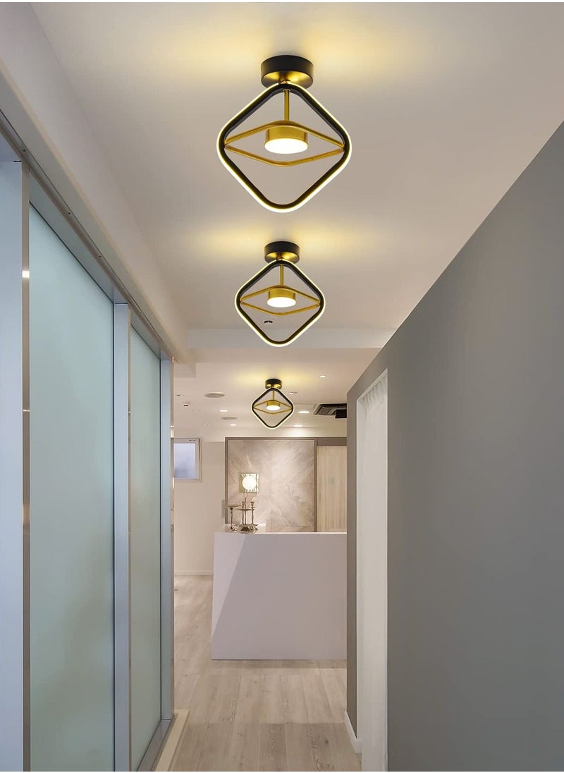 XiuWoo Black Led Ceiling Light, Modern Mini LED Ceiling Lighting Fixtures, Metal Creative Design Ceiling Lamp for Living Room Bedroom Corridor Aisle Hallway Indoor Ceiling Lamp,3 Color (3000K-6500K)  - Image 2
