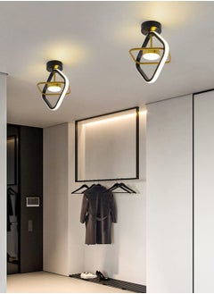 XiuWoo Black Led Ceiling Light, Modern Mini LED Ceiling Lighting Fixtures, Metal Creative Design Ceiling Lamp for Living Room Bedroom Corridor Aisle Hallway Indoor Ceiling Lamp,3 Color (3000K-6500K)  - Image 3