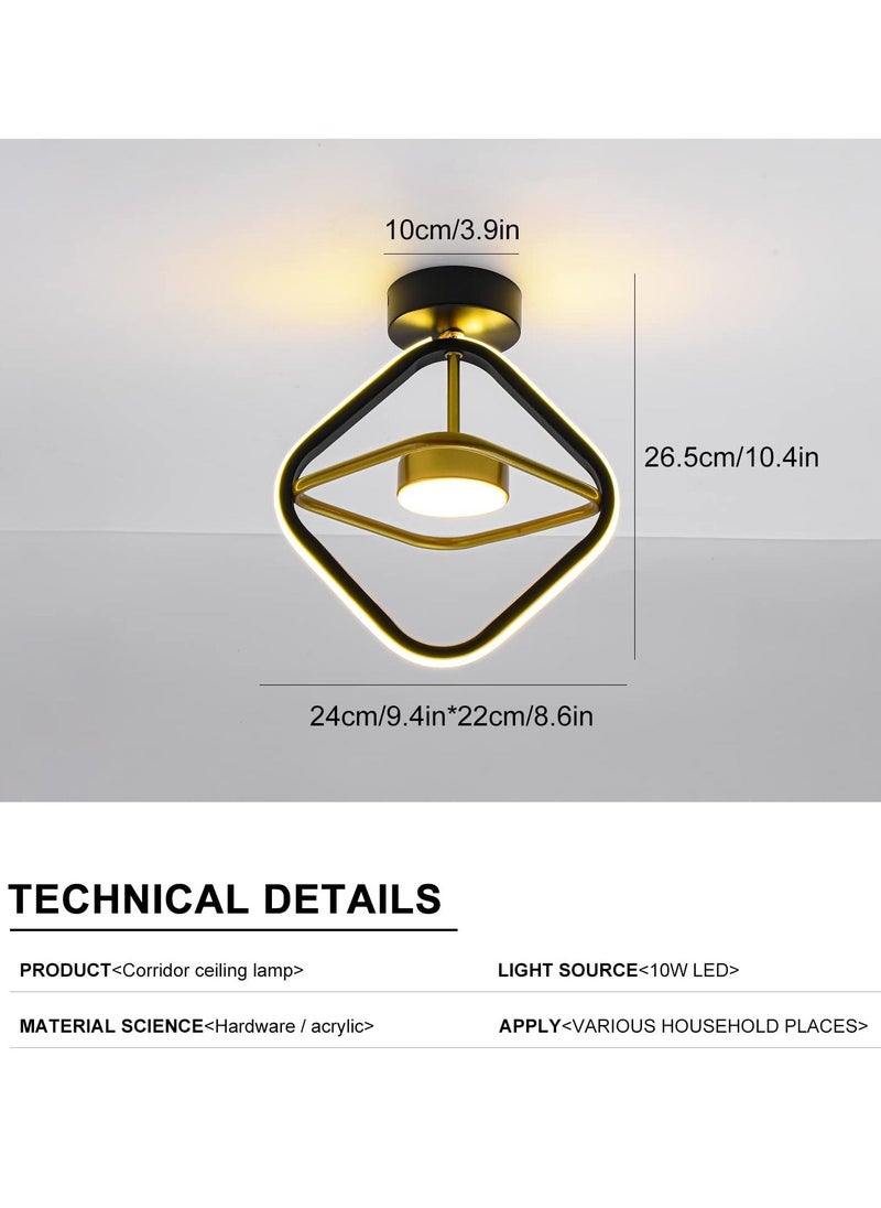 XiuWoo Black Led Ceiling Light, Modern Mini LED Ceiling Lighting Fixtures, Metal Creative Design Ceiling Lamp for Living Room Bedroom Corridor Aisle Hallway Indoor Ceiling Lamp,3 Color (3000K-6500K)  - Image 5