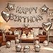 WEIKA 27 Pcs Silver Birthday Decorations 3D Foil Silver Happy Birthday Balloon Banner Pentagram Heart Foil Balloons Confetti Balloons Kit For Boys Girls Birthday Party Supplies - Image 4