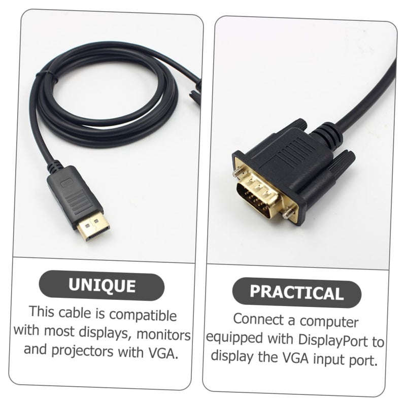 DOITOOL 1.8M Displayport to Vga Cable Gold Plated Connector Monitor Cord Converts Displayport Signal to Vga for Laptop Connections - Image 4