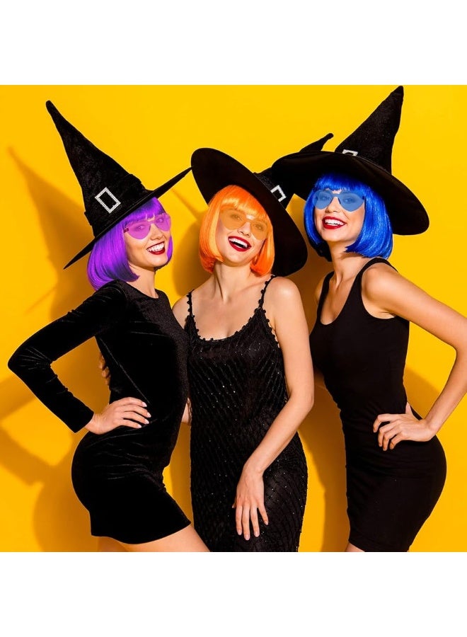 KUUQA 14Pieces Party Wigs & Sunglass Set,Neon Short Bob Wig Sunglass Pack Costume Colorful Cosplay Wig Daily Party Hairpieces for Bachelorette Neon Party Favors,Halloween & Decorations(7wigs&7glasses) - Image 3