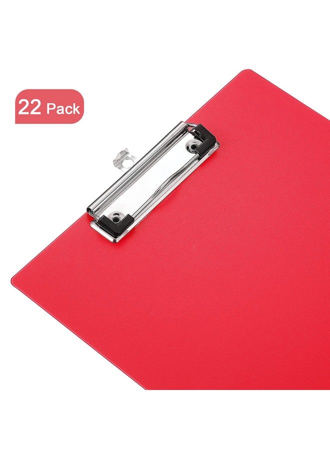 Chinco 22 Pieces Plastic Clipboards Multi Pack Clipboard Hanging Low Clip Clipboards Letter Size Clipboard Cute Portable Clip Board For Teacher Classroom Office Supplies (Red Style) - Image 2