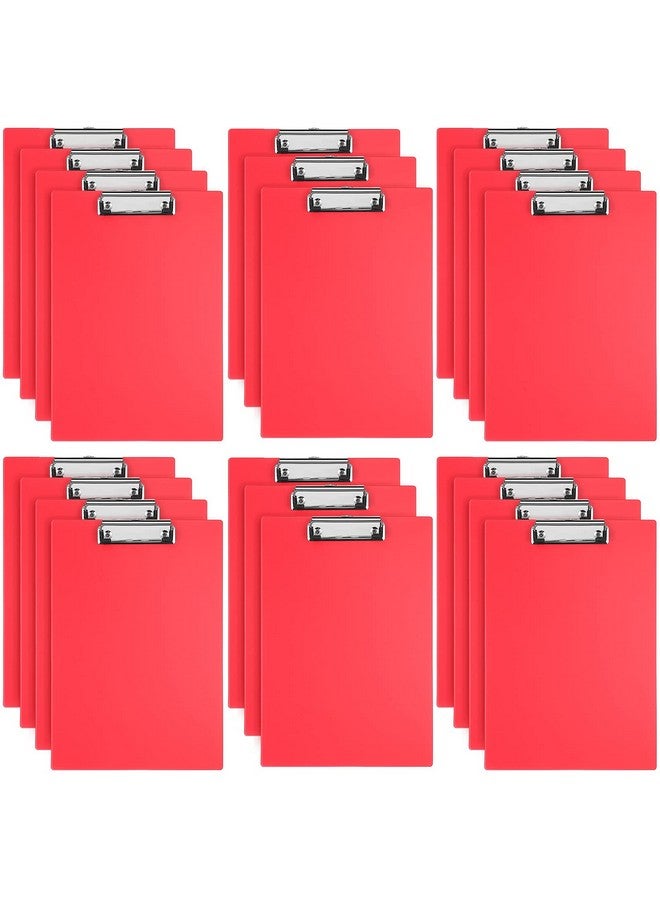 Chinco 22 Pieces Plastic Clipboards Multi Pack Clipboard Hanging Low Clip Clipboards Letter Size Clipboard Cute Portable Clip Board For Teacher Classroom Office Supplies (Red Style) - Image 1