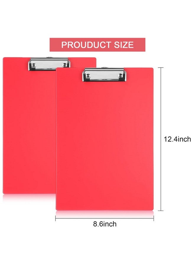 Chinco 22 Pieces Plastic Clipboards Multi Pack Clipboard Hanging Low Clip Clipboards Letter Size Clipboard Cute Portable Clip Board For Teacher Classroom Office Supplies (Red Style) - Image 3