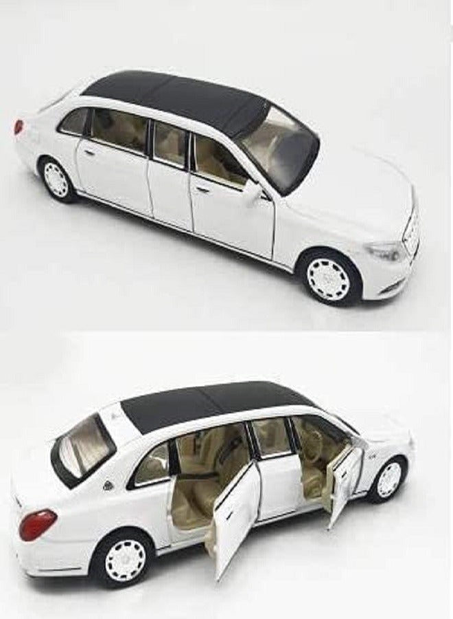 Mercedes Benz Maybach S650 1:32 Extended Version Diecast Metal Alloy Model Car Sound Light Collection Kids Toy Gifts (White) - Image 5