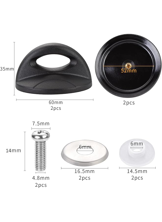 إكسفور مقبض بديل لغطاء الوعاء العالمي، مقابض أغطية زجاجية لحمل أغطية أواني الطهي في المطبخ، 4 قطع من الباكليت مع برغي للأواني والمقالي والمقالي - Image 2