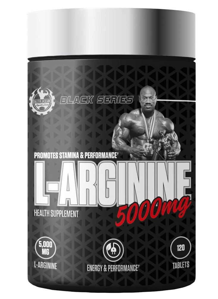 DEXTER JACKSON Black Series L-Arginine 5000 mg - 120 Tablets - Enhances Blood Flow, Boosts Immune System, Supports Muscle Growth  - Image 1
