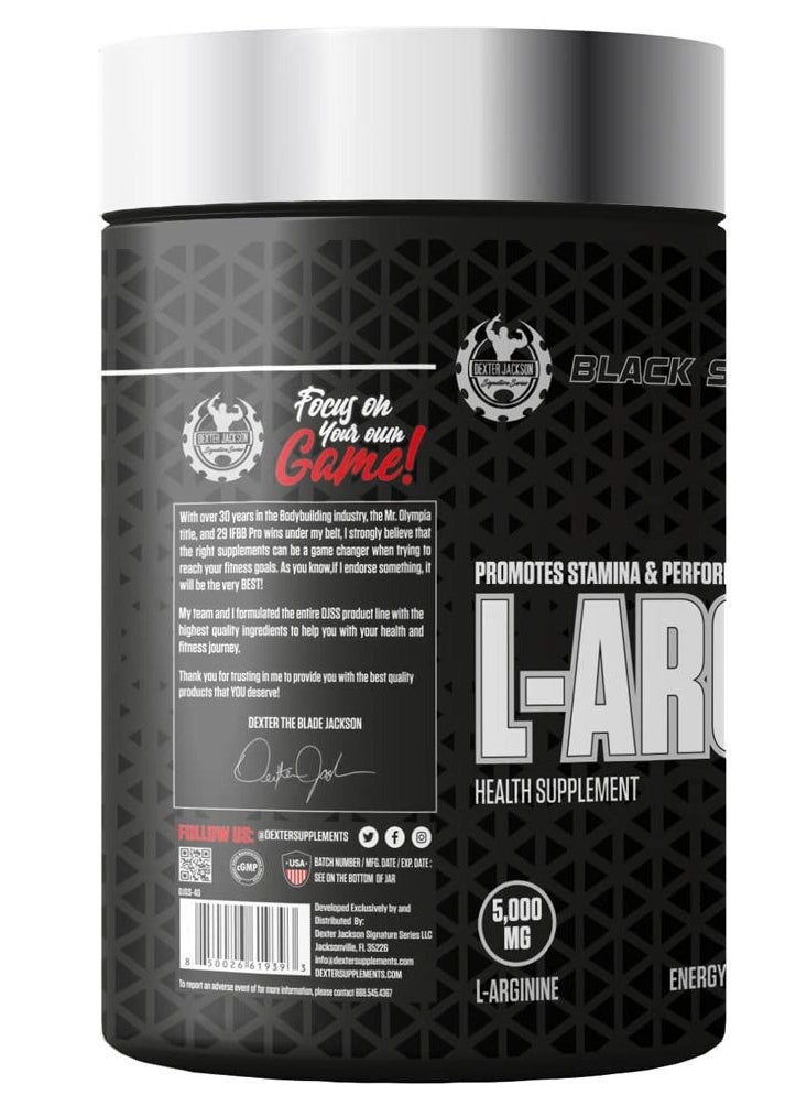 DEXTER JACKSON Black Series L-Arginine 5000 mg - 120 Tablets - Enhances Blood Flow, Boosts Immune System, Supports Muscle Growth  - Image 2