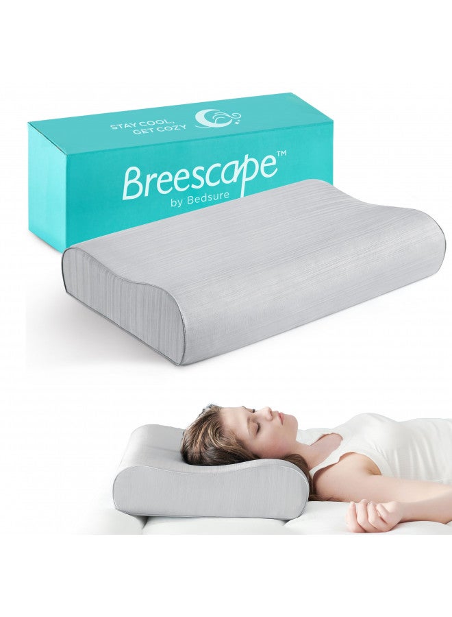 Bedsure Bedsure Breescape Cervical Neck Pillows for Sleeping - Dorm Pillow for Neck Pain Relief, Ergonomic Orthopedic Contour Pillow for Neck Support, Odorless Memory Foam Pillow for Side, Back Sleeper  - Image 1