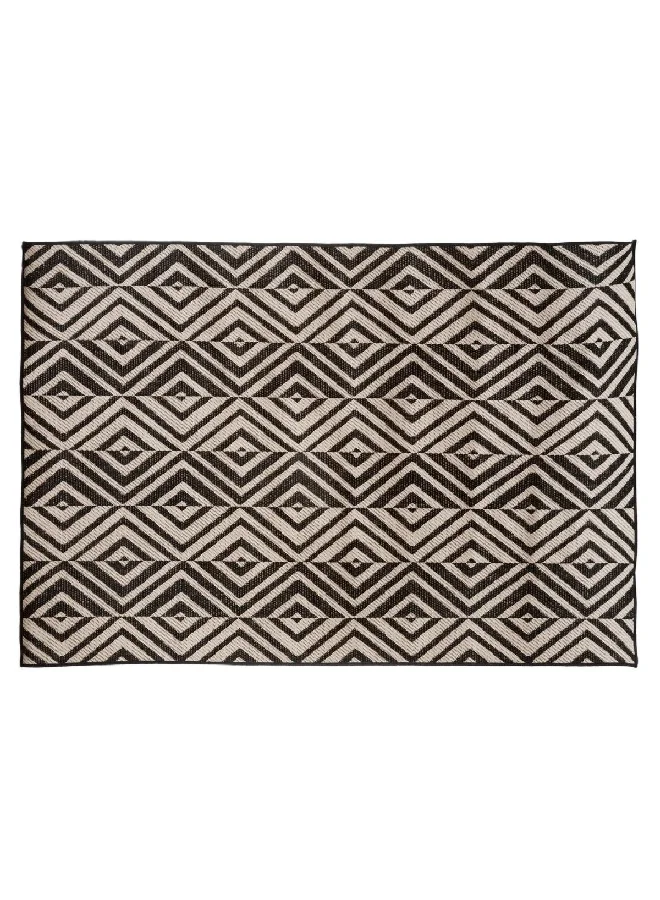 atmosphera Geometric Pattern Decorative Rectangular Indoor/Outdoor Rug Black and White 120 x 160 cm 194302A