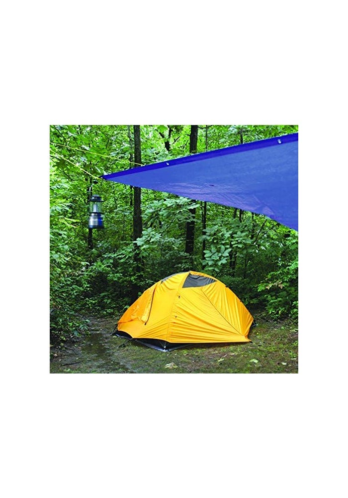 Performance Tool W6009 Blue Waterproof Tarp Cover - 10 x 20 ft for Canopy, Tent, Boat, RV, or Pool - Image 2