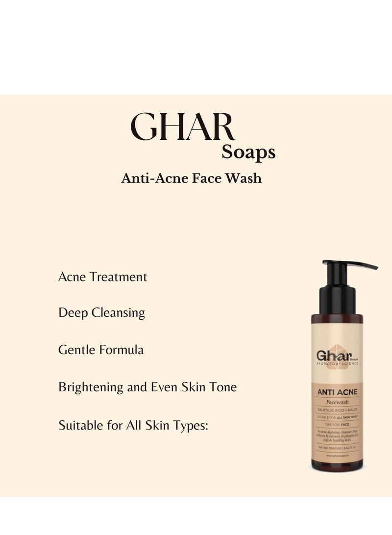 Ghar Soaps Anti Acne Face Wash Made With ( Salicylic Acid + Haldi ) - Image 3