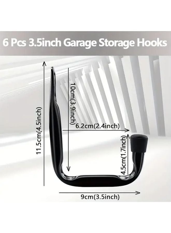 25Pcs Black Heavy Duty Garage Storage Hooks Wall Mounted Organizer For Tools Ladders - Image 4