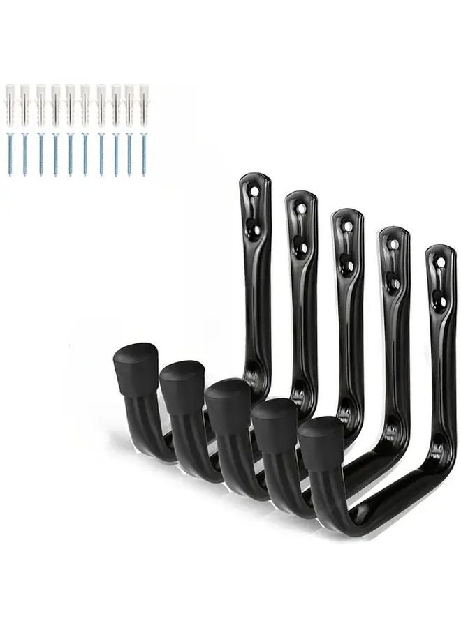 25Pcs Black Heavy Duty Garage Storage Hooks Wall Mounted Organizer For Tools Ladders - Image 2
