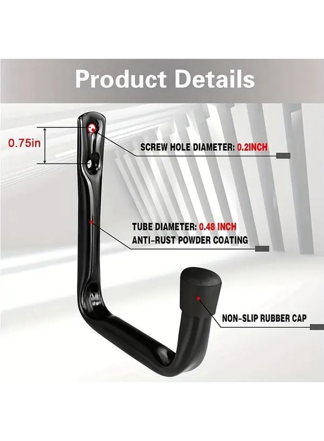25Pcs Black Heavy Duty Garage Storage Hooks Wall Mounted Organizer For Tools Ladders - Image 5