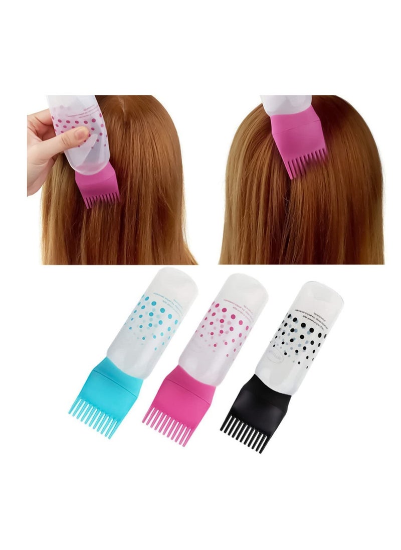 Generic - 3 pcs hair dye bottle root comb applicator with graduated scale - Image 1
