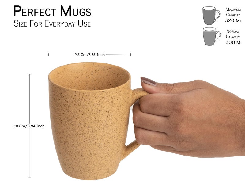 Bodhi House Handcrafted Ceramic Coffee Mug Set of 6 Pieces (300 Ml), Stoneware Tea Cup, Microwave Safe Medium Milk Mug, Matte Finish, Ideal for daily use, Casual Gatherings and Gifting, Mustard Yellow - Image 3