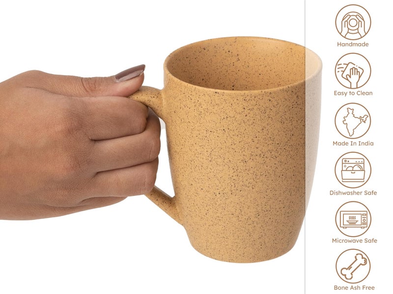 Bodhi House Handcrafted Ceramic Coffee Mug Set of 6 Pieces (300 Ml), Stoneware Tea Cup, Microwave Safe Medium Milk Mug, Matte Finish, Ideal for daily use, Casual Gatherings and Gifting, Mustard Yellow - Image 4