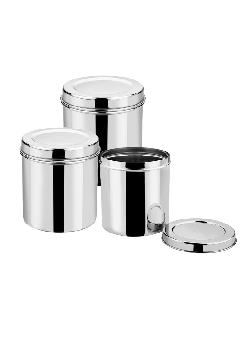 Ayda 3-Pieces Stainless Steel Dabba 7/8/10 Liter Storage Box with Air Tight Lid  - Image 1