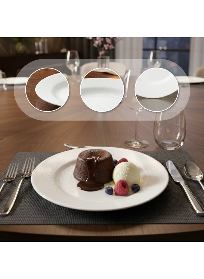 Luminarc White Ceramic Dessert Plate 19cm Elegant Round Plates for Cakes, Snacks & Desserts Microwave & Dishwasher Safe Tableware - Image 4