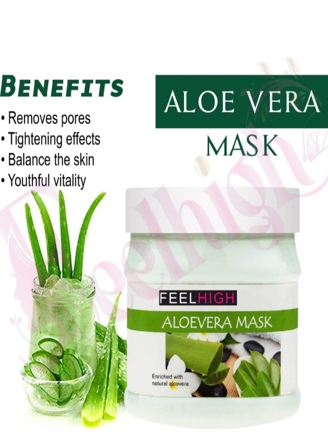 feelhigh Face & Body Aloe Vera Mask Enriched with aloe Vera & Ice blue Scrub- Skin care products (2 Items in the set) - Image 3