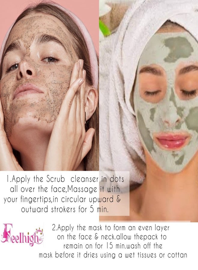 feelhigh Face & Body Aloe Vera Mask Enriched with aloe Vera & Ice blue Scrub- Skin care products (2 Items in the set) - Image 4