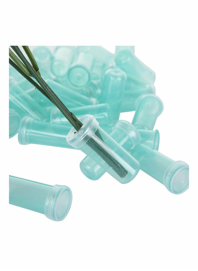 SYOSI - Flower Water Tubes,Clear Plastic Floral Tubes, 1.6 Inch Individual Flower Water Tubes with Caps for Flower Arrangements, Blue (0.7 Inch Opening)400pcs - Image 1