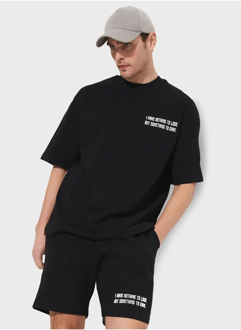 JUNE June Men Printed Short Black