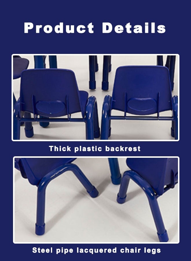 JSAITOYS Children's Plastic Chair with Backrest Hole & Non-Slip Feet - Blue-N08720B28 - Image 2