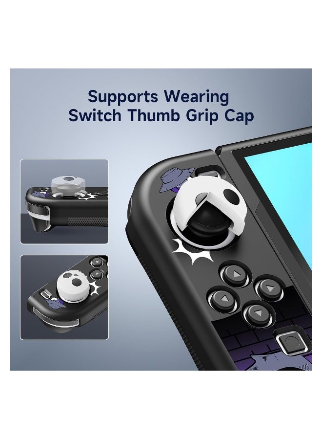 Case for Nintendo Switch OLED 2021 Ergonomic Comfort Grip TPU Hard Case with 2 Thumb G rip Caps Hard Protective Case Protective Shell Slim Cover Case - Image 5