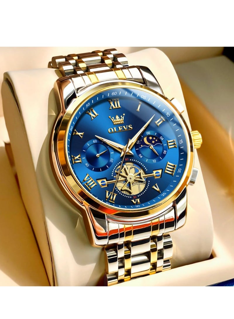 OLEVS Men's Waterproof Flywheel Multi-function Luminous Watch 2859 - Image 1