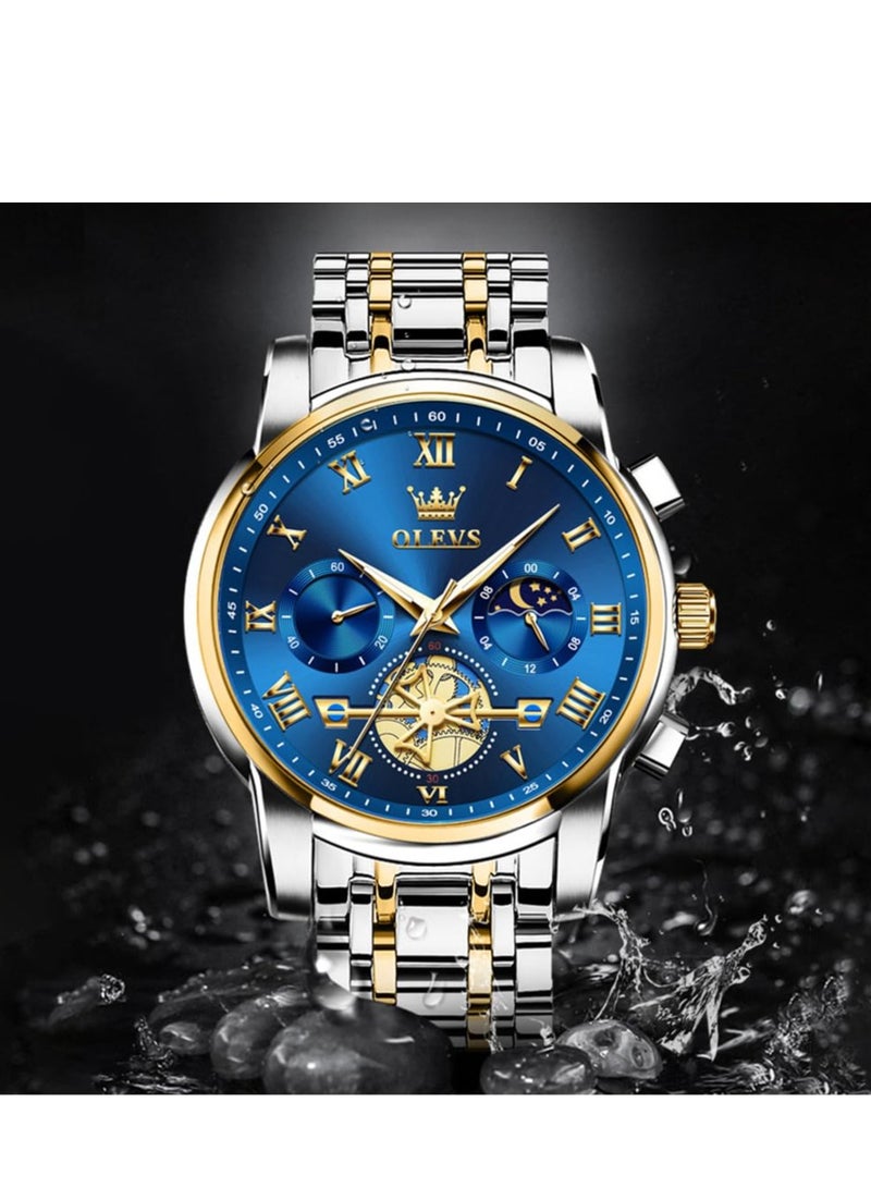 OLEVS Men's Waterproof Flywheel Multi-function Luminous Watch 2859 - Image 4