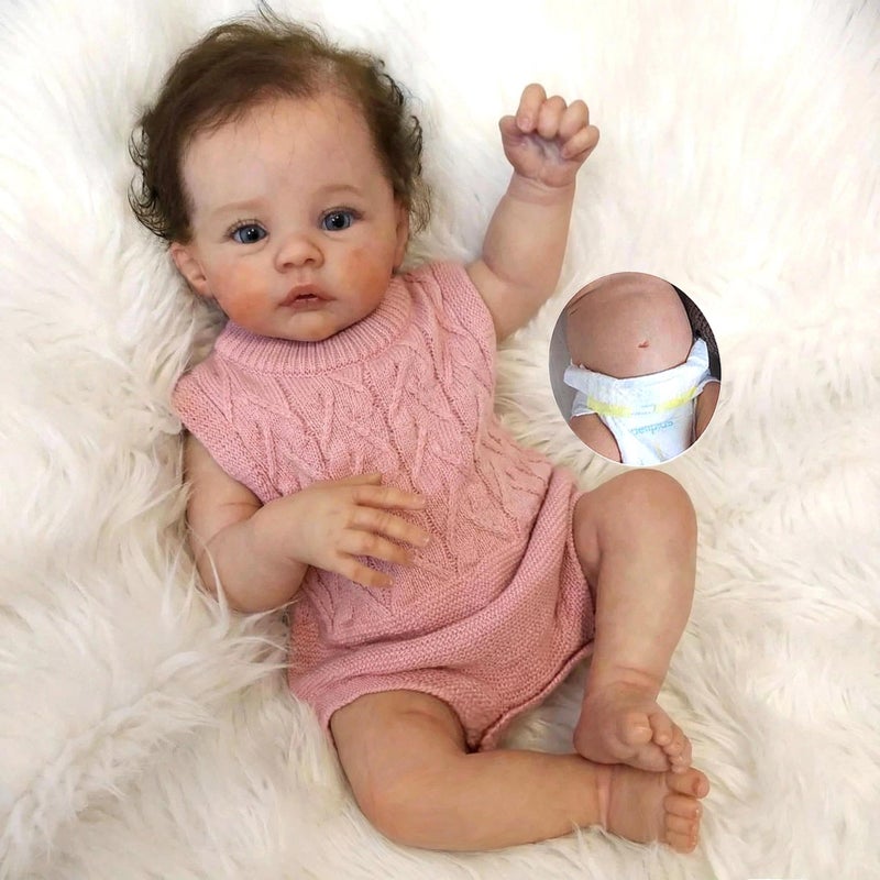 Zero Pam Reborn Baby Dolls Silicone Full Body18 Posable Anatomically Correct Girl Realistic Babys Doll Full Silicone Baby Doll Real Life Reborn Dolls for Girls - Image 3