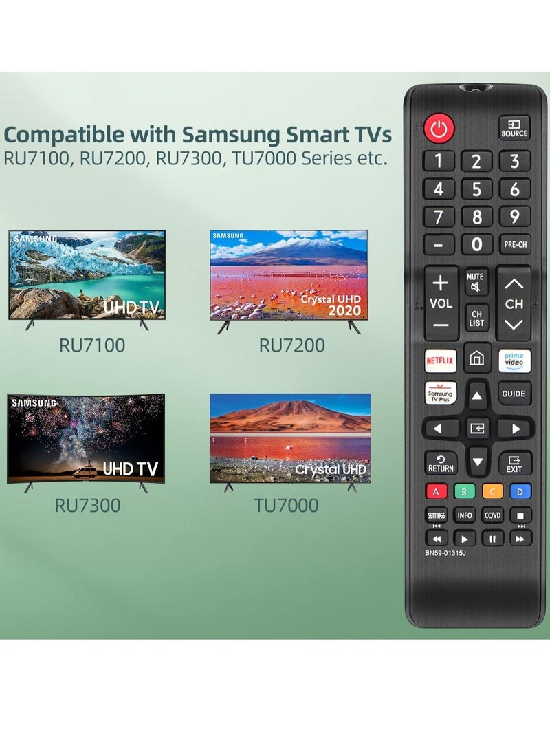 Generic Remote Control BN59-01315J Replacement for Samsung-Smart-TV-Remote Samsung LED LCD QLED 4K 8K UHD 3D HDTV HDR Curved Crystal Smart TV with Netflix  - Image 2