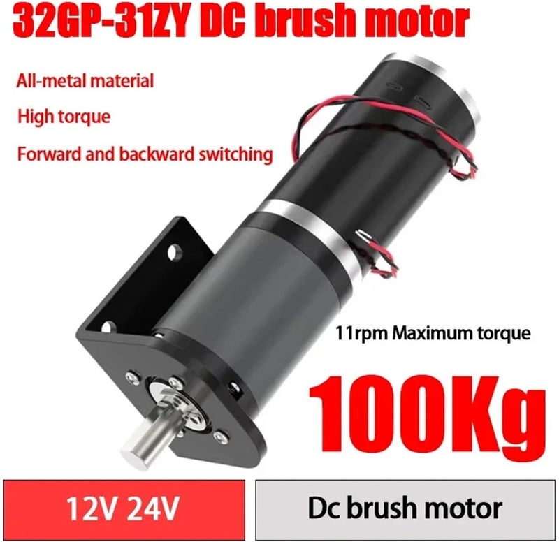 32GP-31ZY Miniature Planetary Reducer Diameter DC 12V 24V Reducer Motor Low Speed Speed Regulation Large Torque Small Motor(296RPM_24V MOTOR X BRACKET) - Image 3
