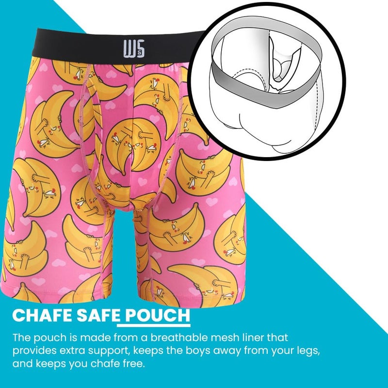 Warriors & Scholars Chafe Safe Pouch Boxer Briefs For Men Pack Of 6, Ultra Soft, Breathable Quick Dry, Moisture-Wicking, Buldge Enhancing Mens Underwear, AM210 XL - Image 2