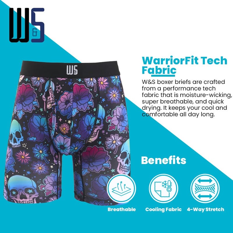 Warriors & Scholars Chafe Safe Pouch Boxer Briefs For Men Pack Of 6, Ultra Soft, Breathable Quick Dry, Moisture-Wicking, Buldge Enhancing Mens Underwear, AM210 XL - Image 3