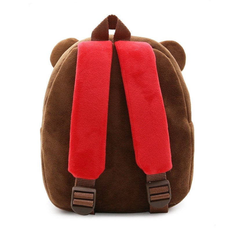 Plush Kids Backpack, Brown Bear Animal Design, Soft Lightweight School Bag for Toddlers and Preschool Kids - Image 5