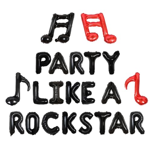 Balterever Rock and Roll Theme Party Decorations Party Like A Rockstar Letter Banner Born to Rock Party Decoration with Guitar Music Note Music Theme Birthday Party DJ Bar Hippie Party Decors - Image 1